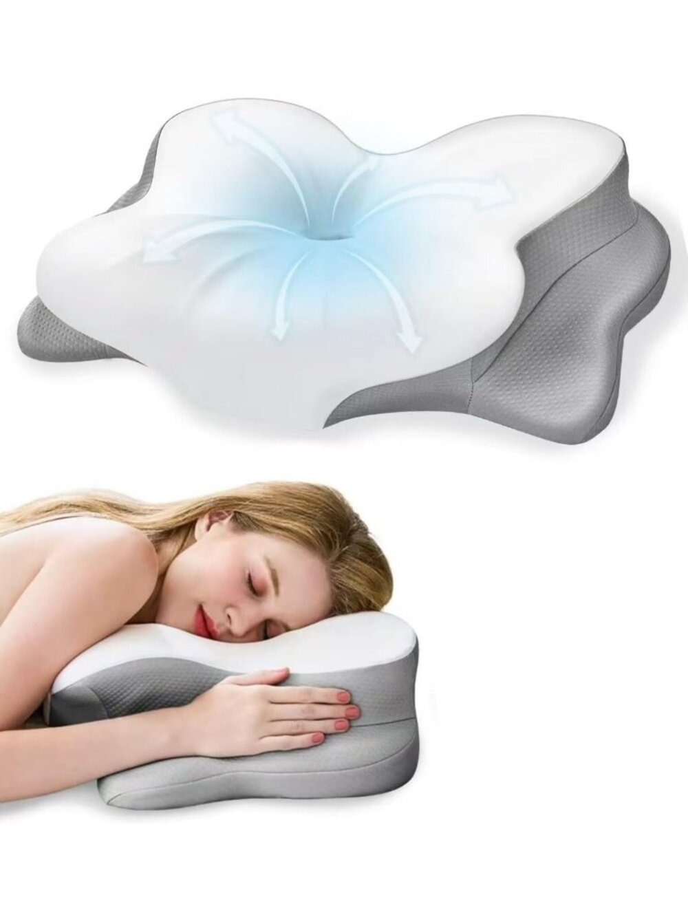 Cervical Memory Foam Pillow - 2 Heights for Neck Pain Relief & Comfort